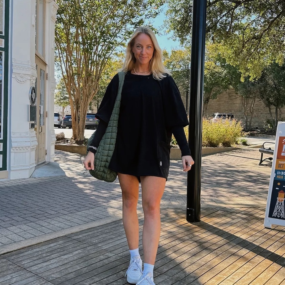 FREE PEOPLE Hot Shot Tee Black Romper XS - Picture 3 of 7